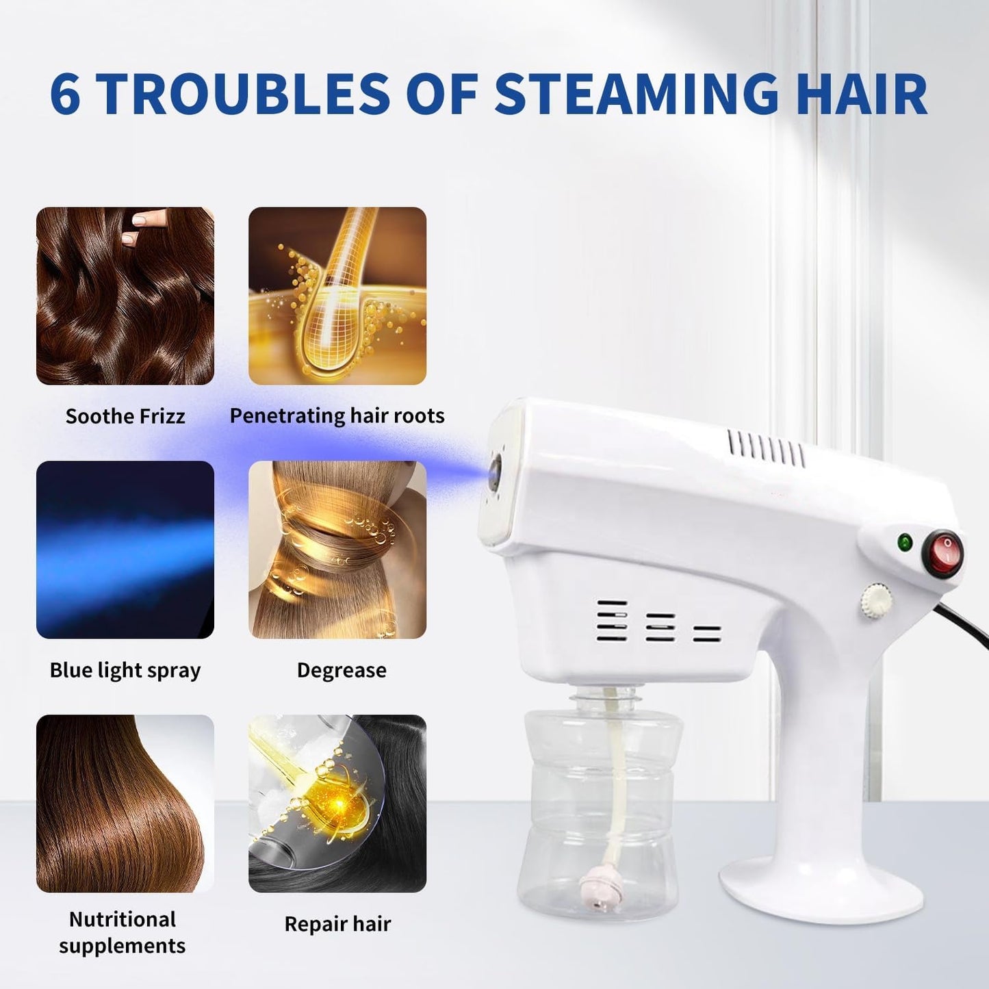 Nano Spray Keratin Steam Gun - Professional Hair Treatment Mist Device