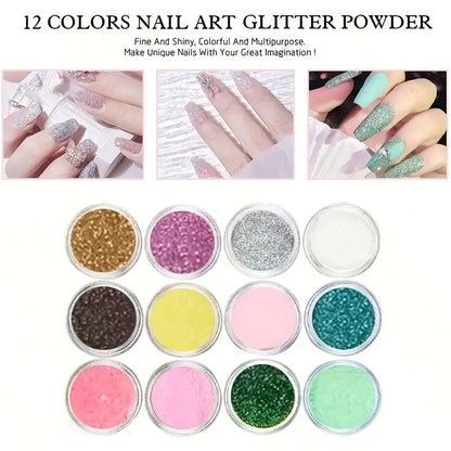 Professional Gel Nail Kit with LED Lamp, Drill, Acrylic Powder & Liquid, False Tips, Hypoallergenic Manicure Tools, No Electricity Needed, Salon-Quality Accessories Set
