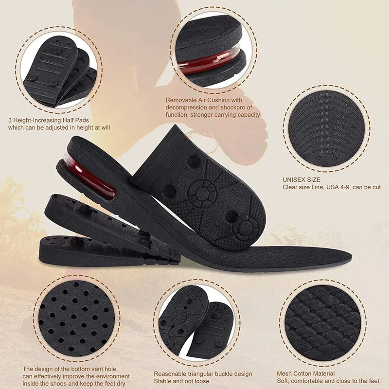 Height Increase Insoles Medicated Air Cushion Elevator Shoe Inserts Deals247.pk