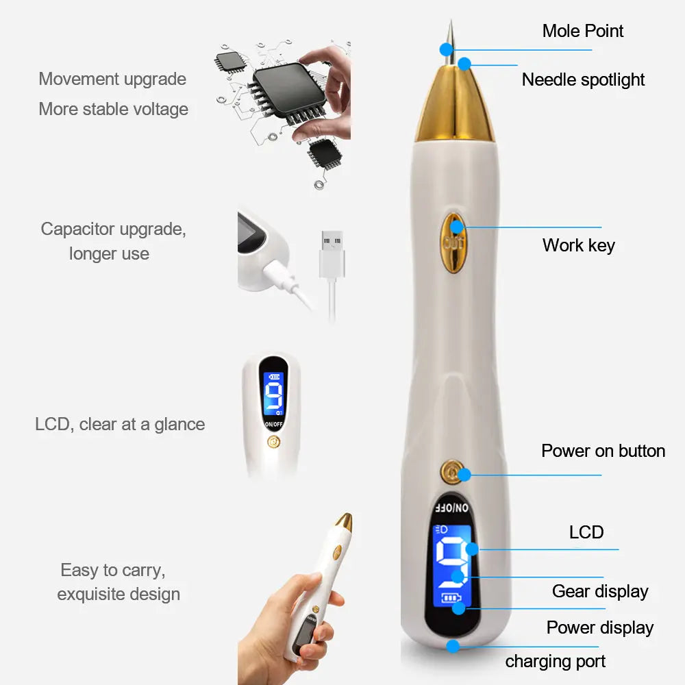 Laser Plasma Pen – Professional Skin Tag, Freckle, Mole, Wart & Tattoo Removal Tool PinkRose