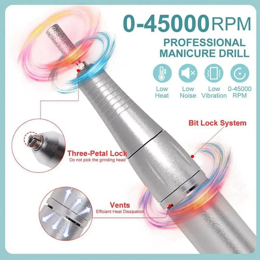 Professional 45,000 RPM Electric Portable Nail Drill Machine PinkRose